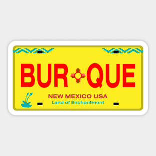 Classic New Mexico License Plate BURQUE Sticker